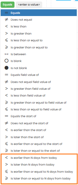 Advanced date comparisons in conditional formats